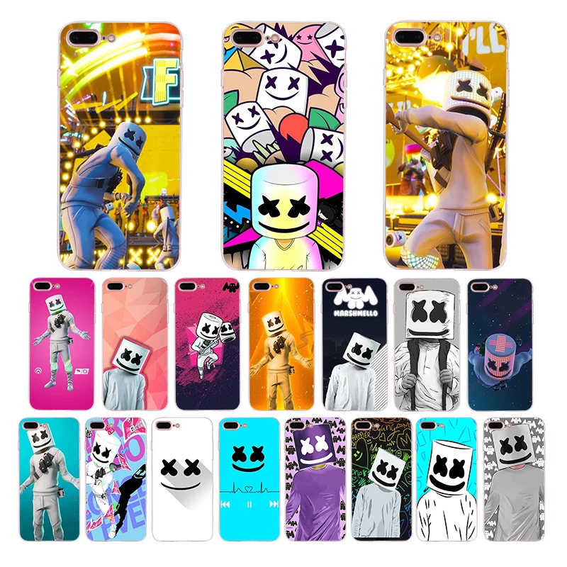 Мягкий силиконовый DJ Marshmello чехол для телефона marshmallow для iPhone 6 7 8 6s plus shell X XR XS MAX cover 5 5S se для TPU Apple Coque