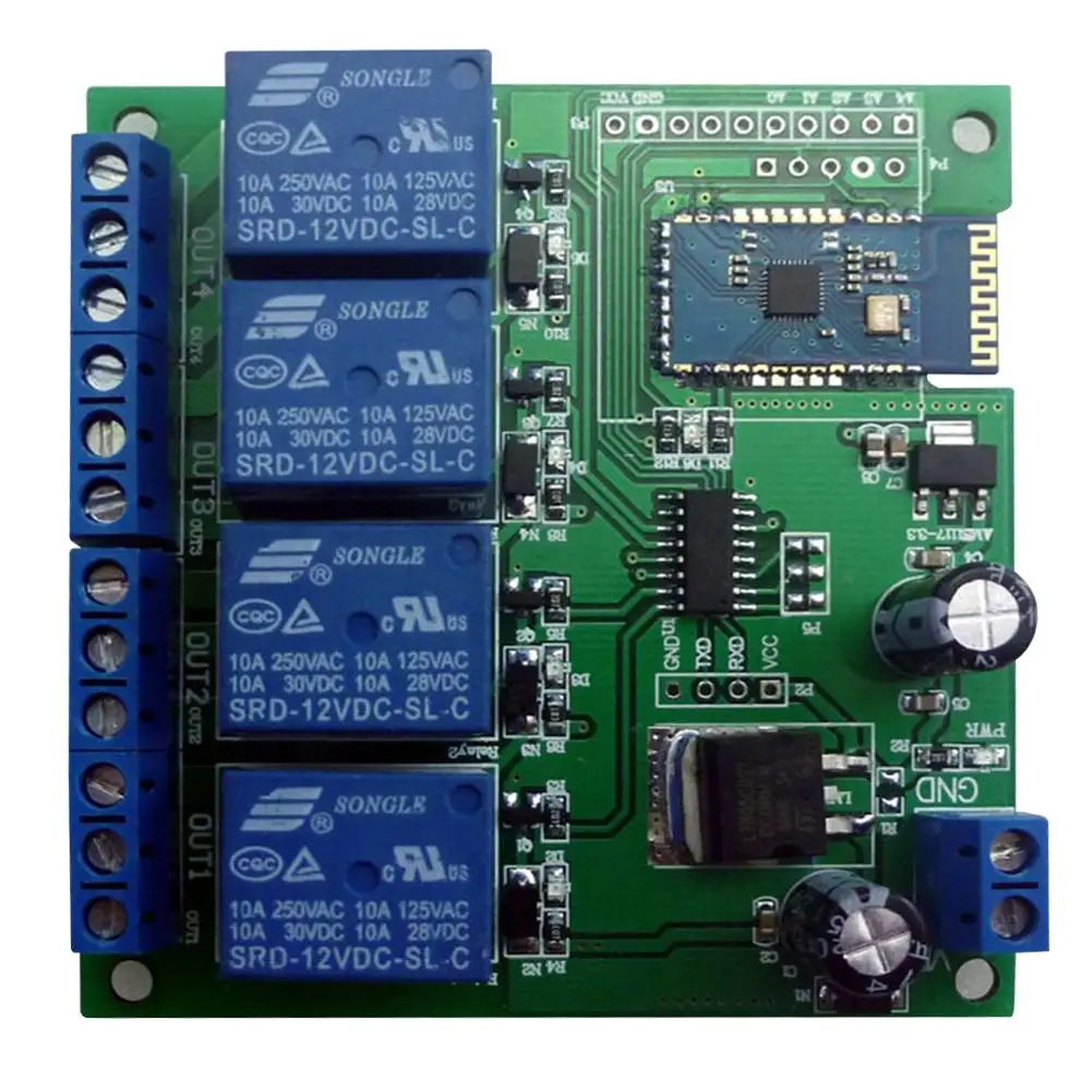 

New DC 5V 9V 12 24V 4-channel Bluetooth Relay Android Phone Wireless Remote Control Switch High Quality