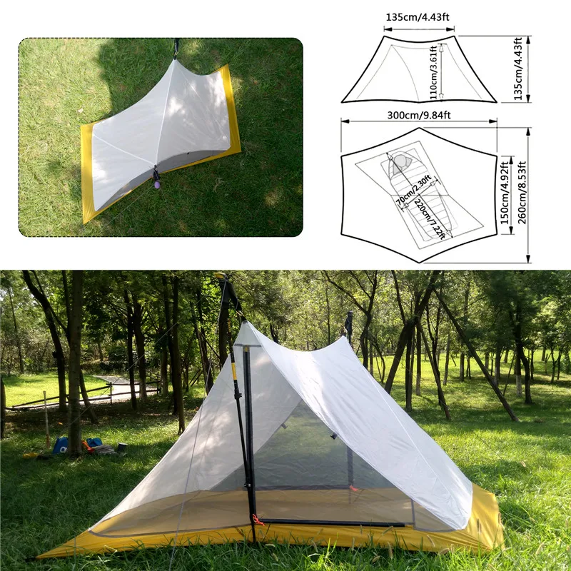 Сверхлегкая внутренняя наружная палатка туристическая палатка походная внутренняя вентиляционная сетка от комаров для рыбалки туристическая 4 сезона