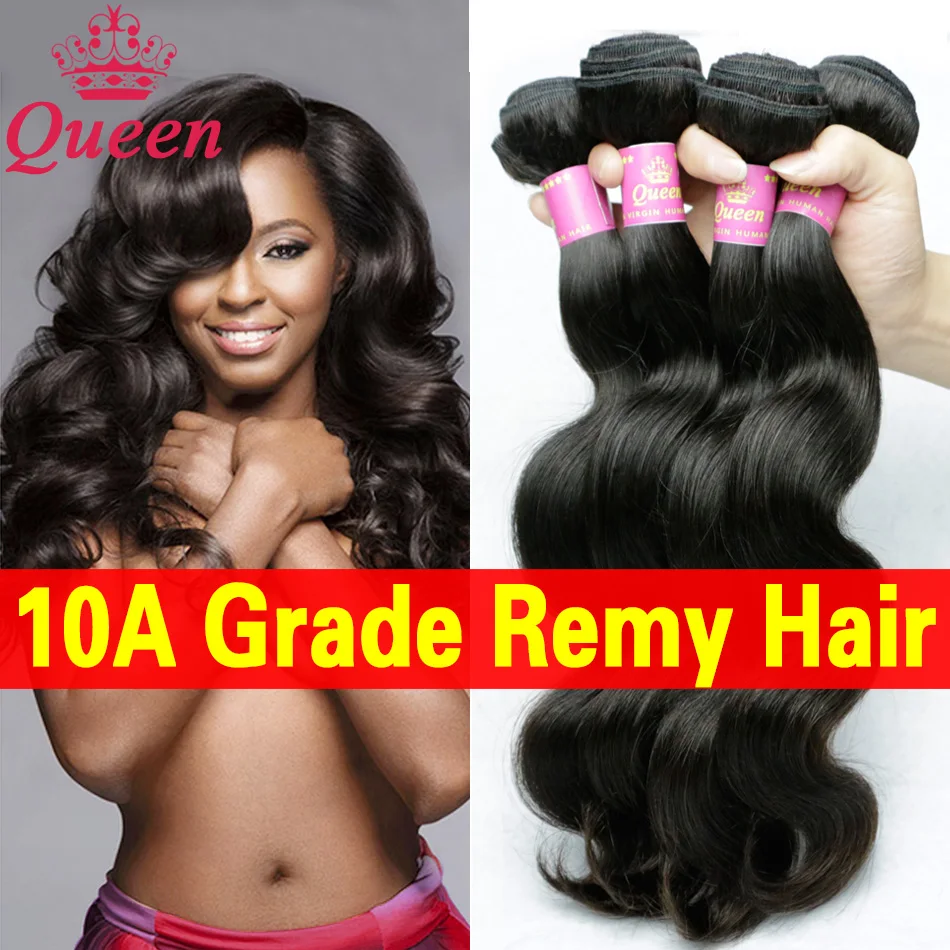 10A Brazilian Body Wave 4 Bundles Mink Brazilian Virgin Hair Queen Hair Products 100% Unprocessed Remy Human Hair Bundles