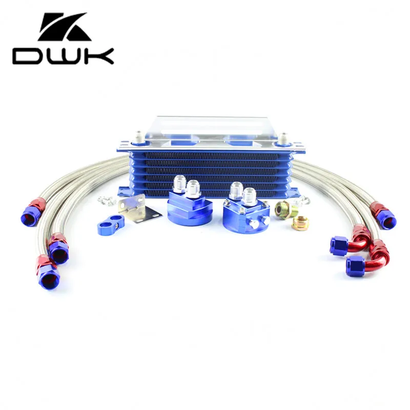 DWK Universal 7 Row AN10 7Rows Engine Oil Cooler Radiator Kits+Filter