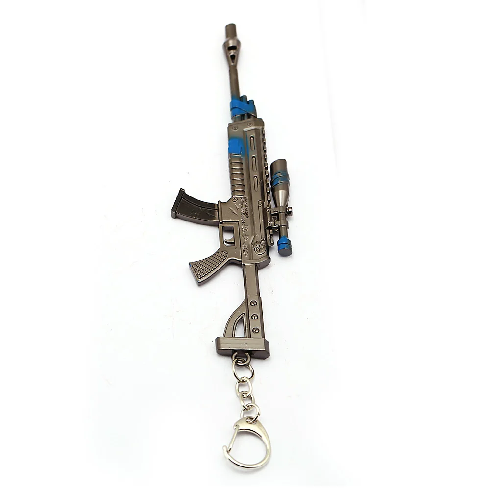 Горячие игры 32 стиля PUBG CS GO брелоки в виде оружия AK47 модель оружия 98K снайперская винтовка брелок кольцо для мужчин Подарки Сувениры 17 см - Цвет: Коричневый