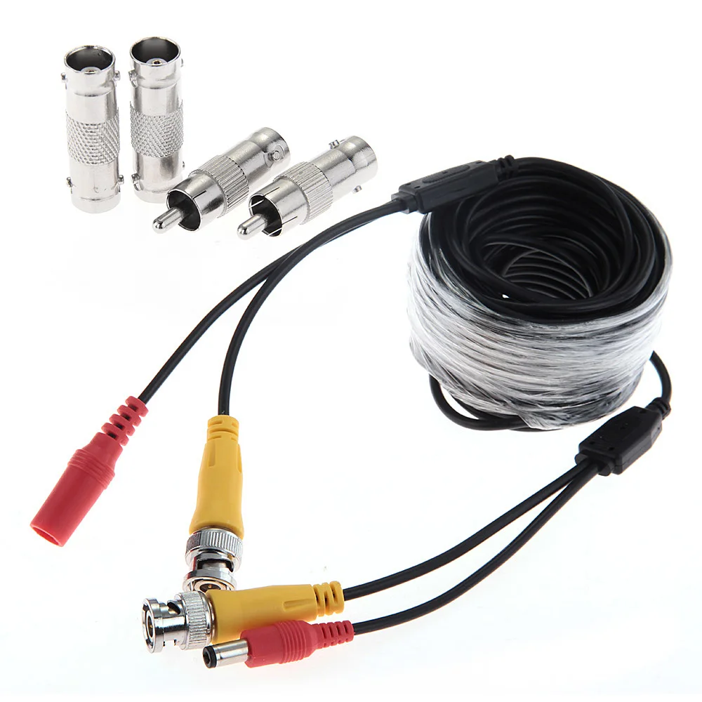 

10m/33ft CCTV Camera DVR Video DC Power Cable Security Surveillance BNC RCA Port Cable Wire Accessory