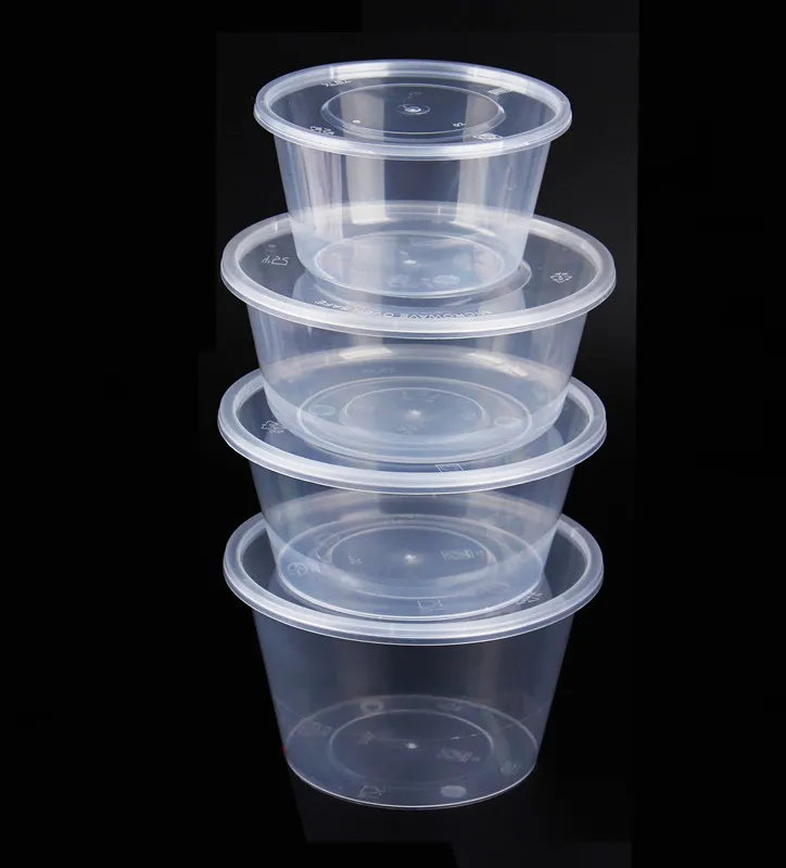 

Round Disposable Plastic PP Takeaway Box 450ml 750ml 1000ml 1250ml 1500ml 1750ml 2000ml 2500ml 3000ml Food Grade Transparent