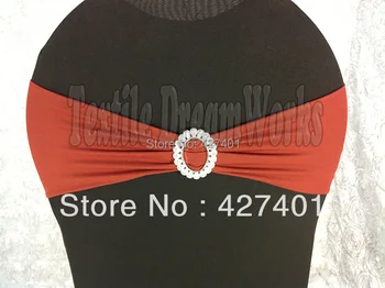

Burgundy Spandex Bands / Lycra Band With Oval Buck For Wedding & Banquet