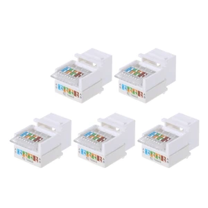 5 Pcs Network Modules RJ45 Junction Box CAT5e Network Connector 2 Port Desktop Extension Cable Box Adapter 5 Pcs Network Modules RJ45 Junction Box CAT5e Network Connector 2 Port Desktop Extension Cable Box Adapter