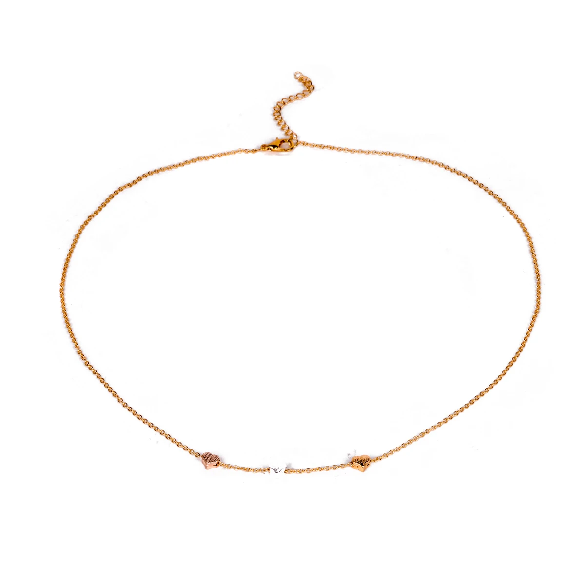 Fashion Women's 3Color Chian Three Hearts Pendant Simple Necklace Dress Gift