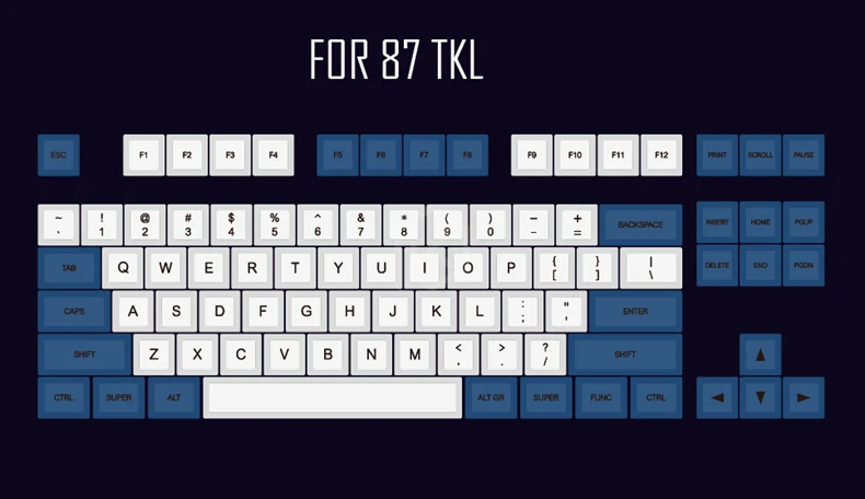 Dsa белый синий краситель Sub Keycap набор PBT пластик для клавиатуры gh60 xd60 xd84 cospad tada68 rs96 zz96 87 104 660