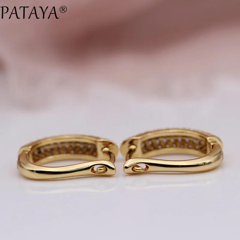 PATAYA, новинка 585, розовое золото, роскошные длинные висячие серьги, белый круглый природный Цирконий, для женщин, благородные, модные, ювелирные изделия, необычные серьги