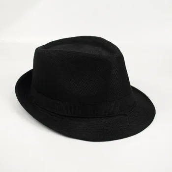 Men's Black Brief Style Flax Dad Hat For Gentleman Wide Brim Jazz Church Cap Vintage Panama Casual Travel Sunscreen Top Hat R1 1