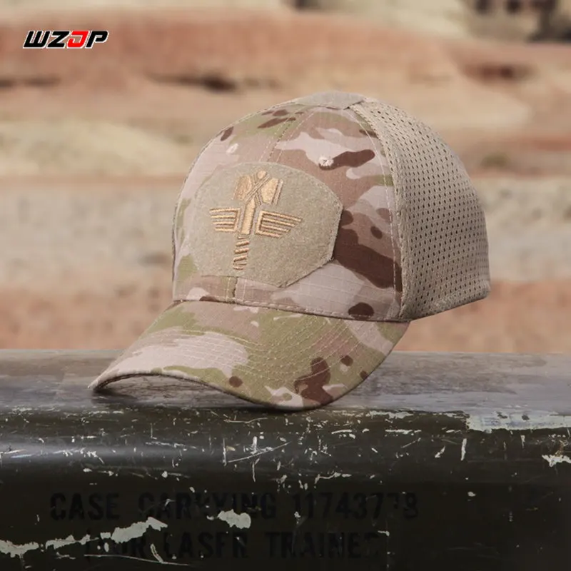 WZJP Multicam CP камуфляжная Регулируемая дышащая сетчатая тактическая шляпа от солнца