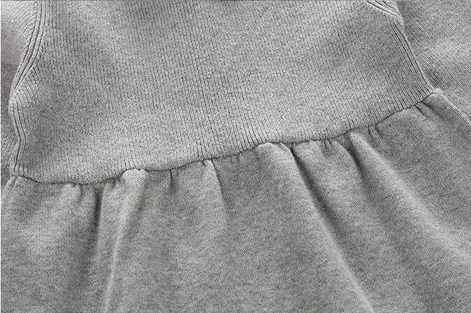 Campure/модный свитер для новорожденных девочек; сезон осень-зима платье принцессы трикотажное платье для маленьких девочек; трикотажное платье-передник