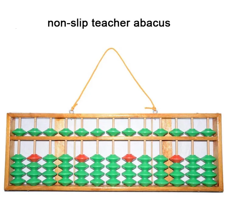

high quality 13 column wood non-slip Abacus Chinese soroban Tool In Mathematics Education for teacher XMF023 green