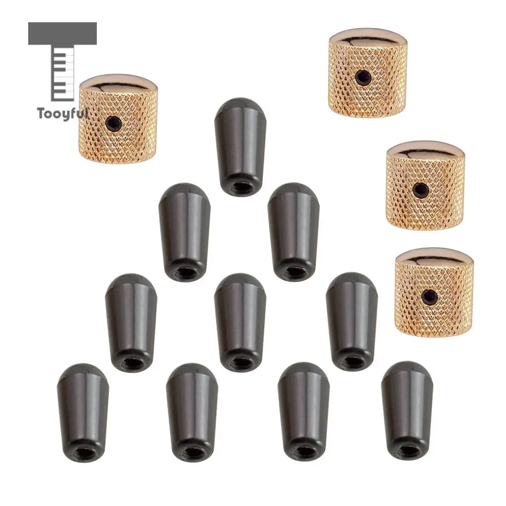 1 Set Brass Dome Knobs Screw Type+3 Way Toggle Switch Knobs Tips for LP Electric Guitar Parts