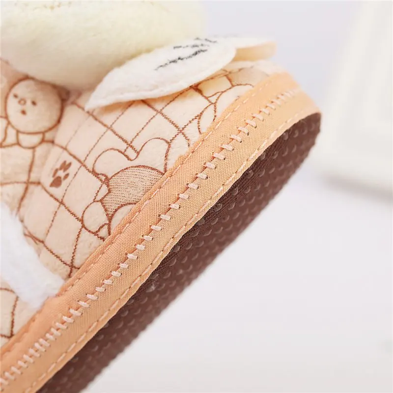 Зимние детские зимние ботинки для малышей детская обувь для девочек трикотажная детская обувь с рисунком медведя для новорожденных