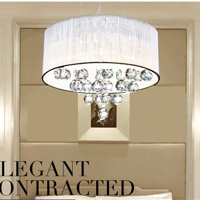 Modern Led Lamps Round Crystal Chandeliers Bedroom Living Room Modern Led Lamps Round Crystal Chandeliers Bedroom Living Room Lights Drawing Warm Restaurant