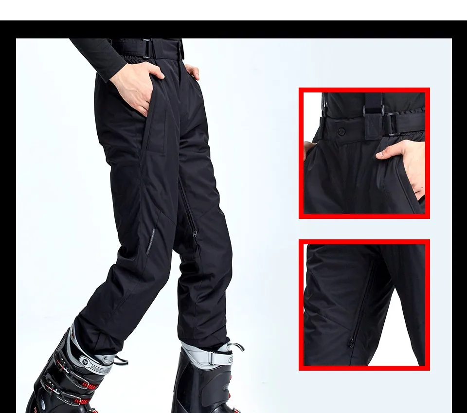 WHS Мужчины лыжные брюки брендов Открытый Теплый Сноуборд брюки мужской водонепроницаемый брюк спорт отдых брюки зима лыжные штаны ветрозащитный