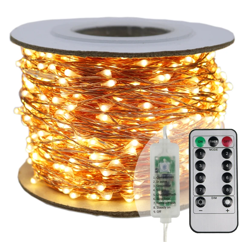 The Longest Waterproof Outdoor Home 30M 50 100M LED Street Lights with remote Garland Light Christmas Wedding New Year's Garland
