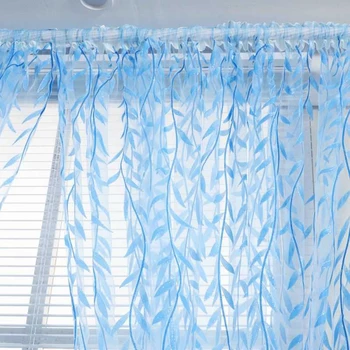 

Pastoral Willow Sheer Yarn Curtains For Living Room Tulle Fabrics Gauze Simple Window Curtain Panel Home Textiles