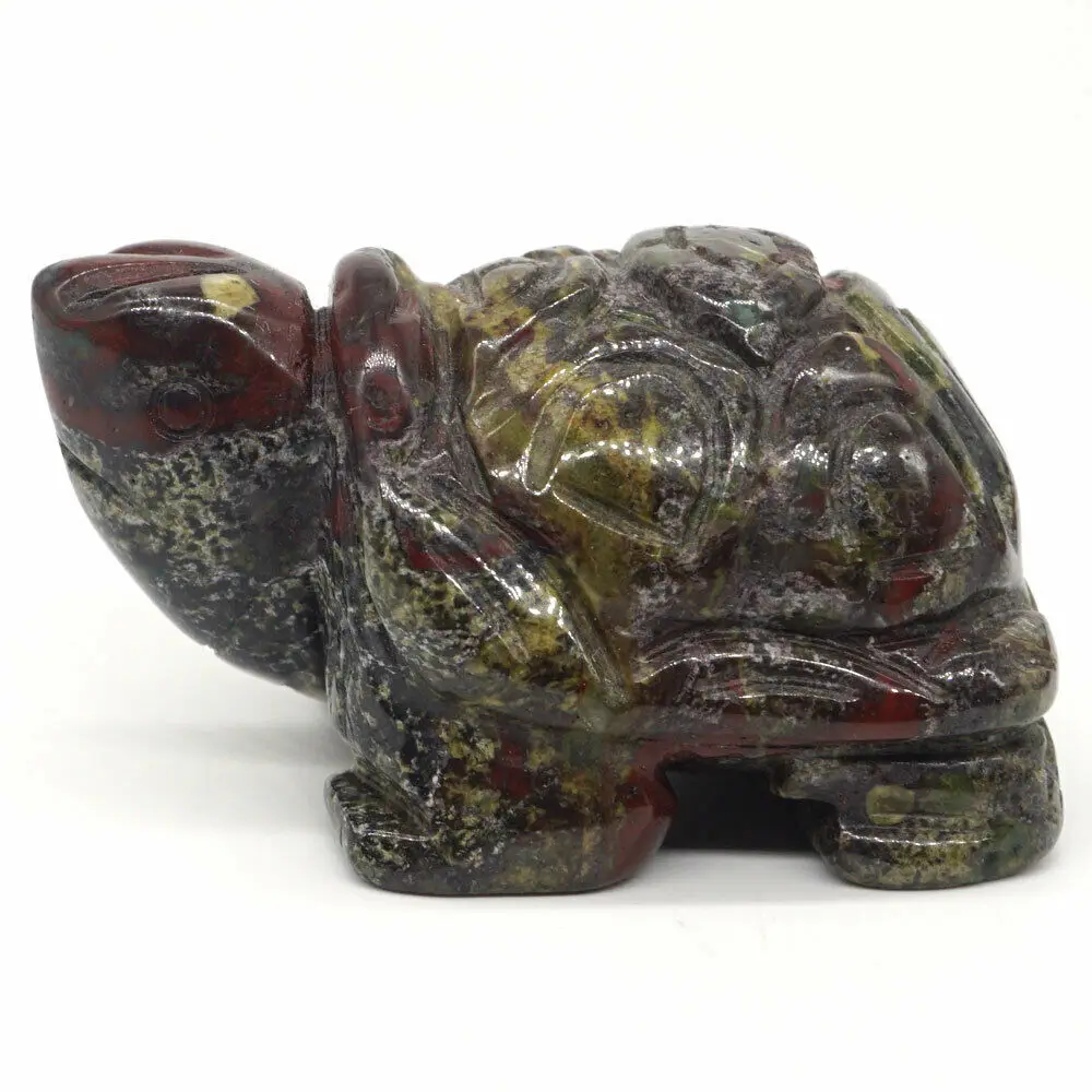 

Turtle Tortoise 2"Natural Dragon Bloodstone Carving Craft Healing Reiki Decor