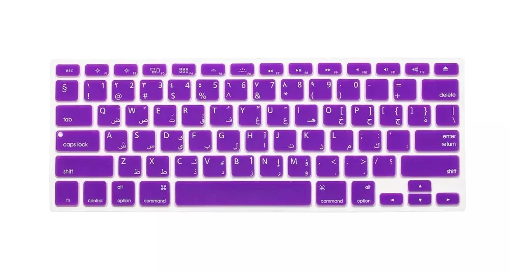 2 шт./лот арабский/английский силиконовая клавиатура кожного покрова для Macbook Air retina Pro 1" 15" 1" A1278 A1398 A1466 США Версия - Цвет: Purple
