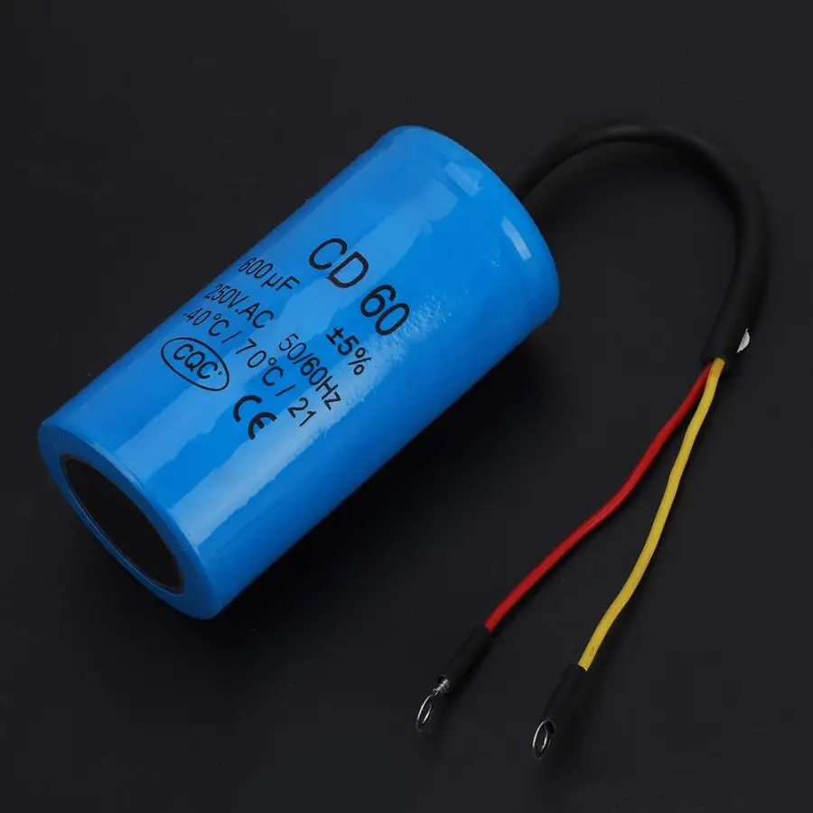 Condensateur de Moteur avec Fil Conducteur 250V CA 150uF 50 // 600Hz pour Climatiseurs Moteurs Condensateur de Fonctionnement CD60 Compresseurs