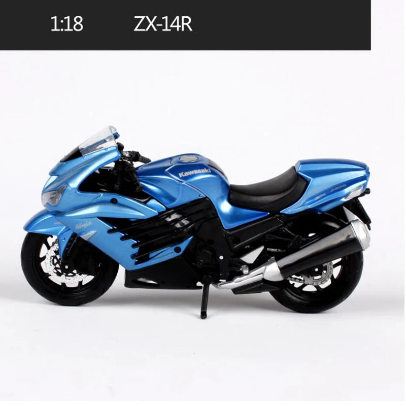 Maisto 1:18 модель мотоцикла игрушка сплав мотоцикл ниндзя ZX 10R KX250F Z1000 вулкан воротник игрушки для взрослых подарок - Цвет: ZX-14R Blue