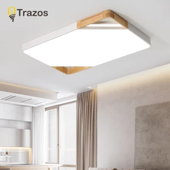 

TRAZOS Wood LED Ceiling Lights With Metal Lampshade For Corridor Adjustable Indoor Ceiling Lamp Modern Kitchen Lighting Fixtures