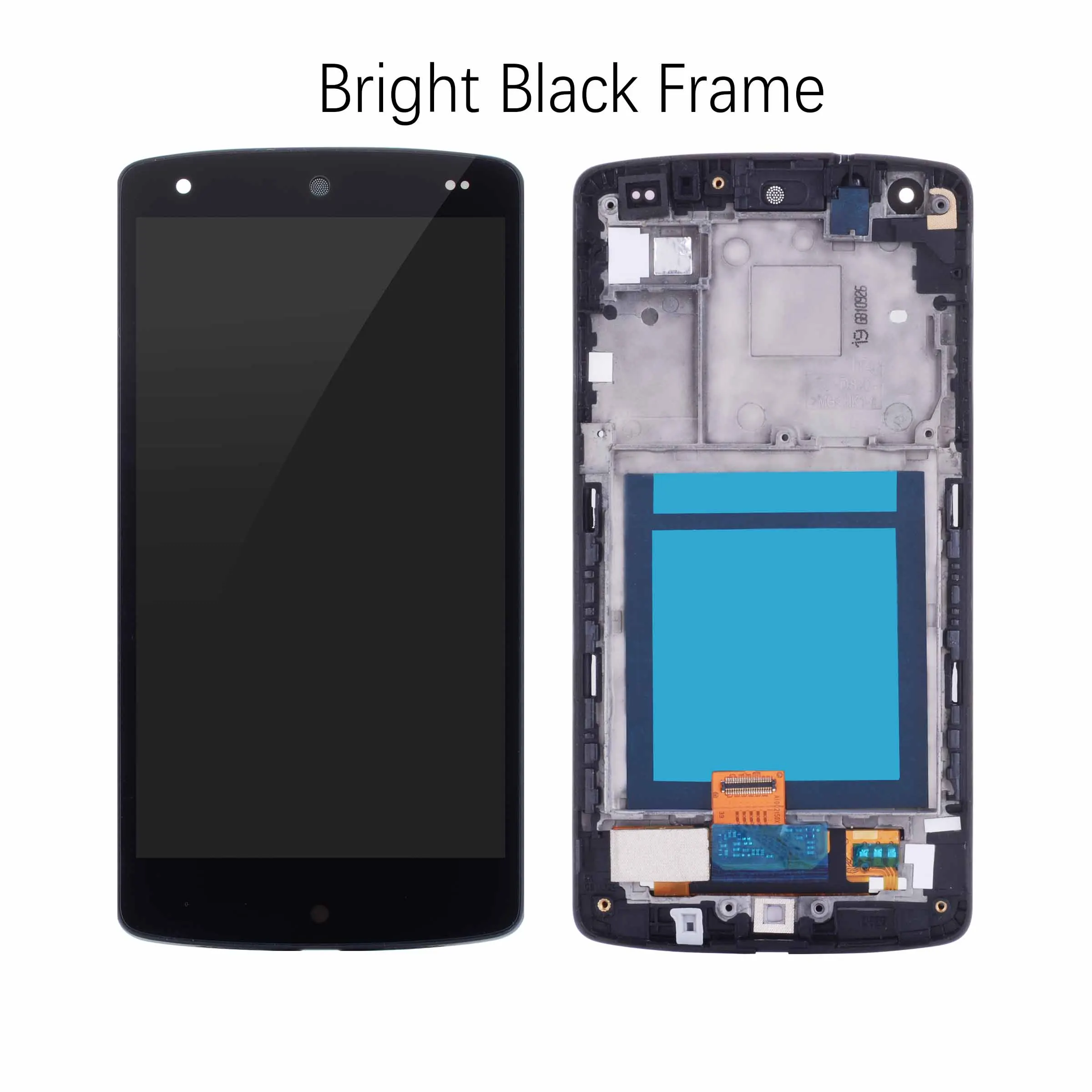 Дисплей для LG Nexus 5 D820 D821 LCD в сборе с тачскрином на рамке матовый черный Ярко черный черный красный - Цвет: Bright Black Frame