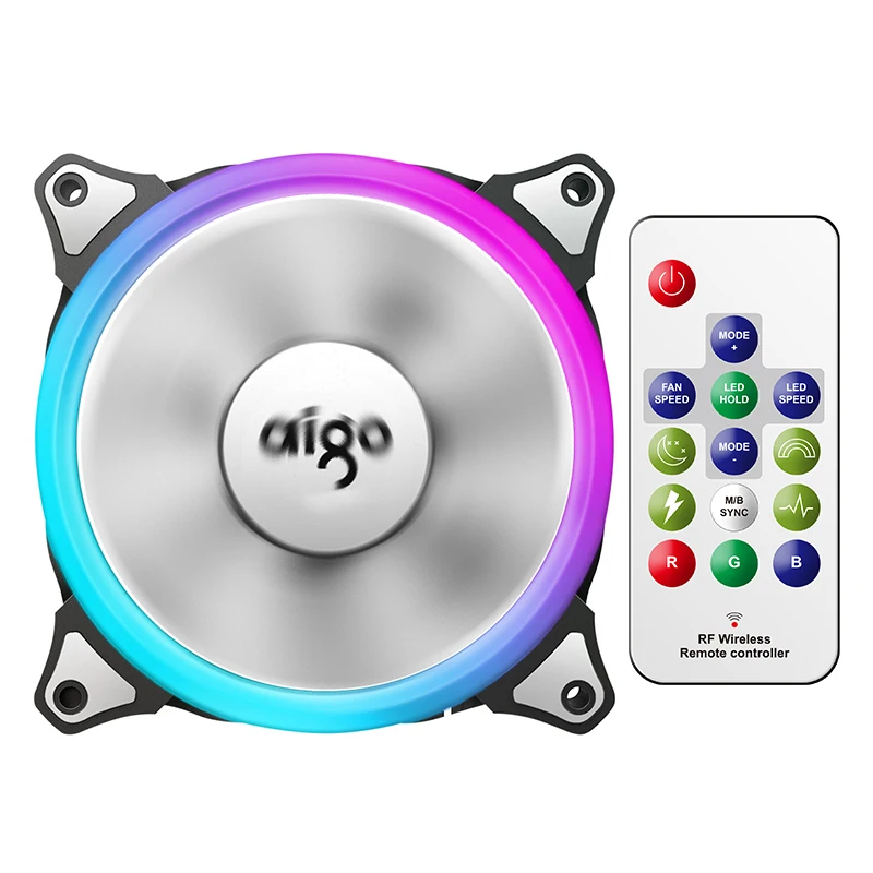 Aigo Aurora C3C5 Pro Чехол для компьютера PC Вентилятор охлаждения RGB 120 мм Регулировка