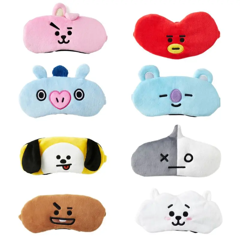 

Unisex Cute Cartoon Animal Kawaii Emoji Plush Sleeping Eye Mask Kpop Bangtan Boys Travel Eyeshade Blindfold Fans Gift