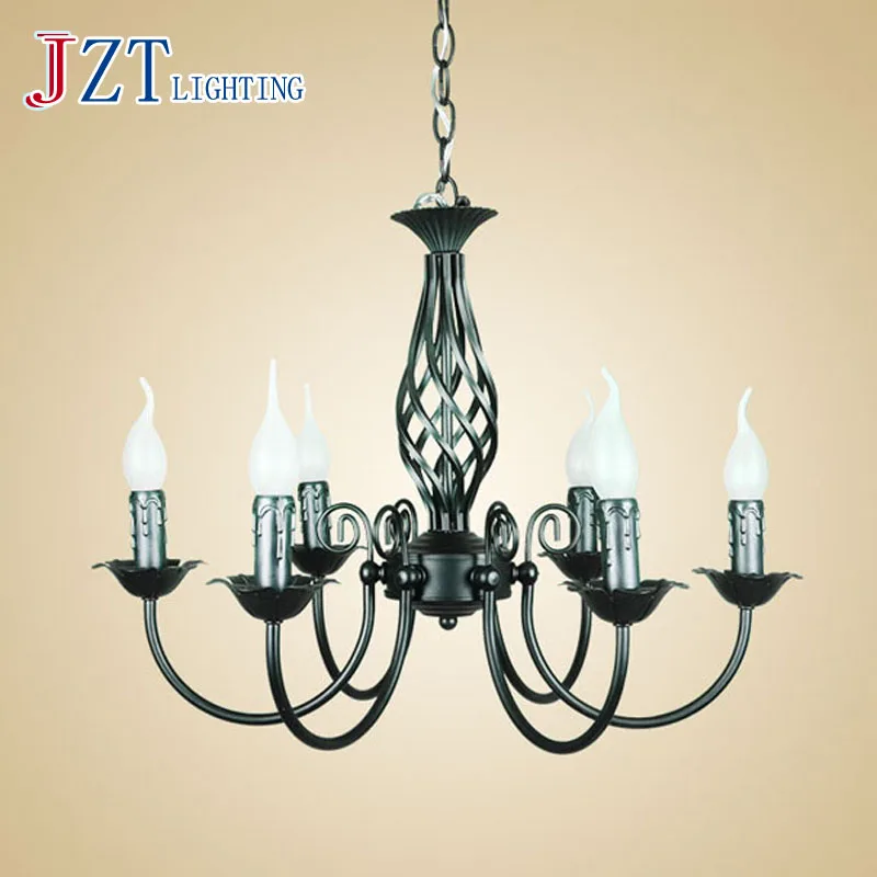 

American Rural style Simple Creative Chandeliers Iron Candle Light For Living Room Dining Room DHL FREE