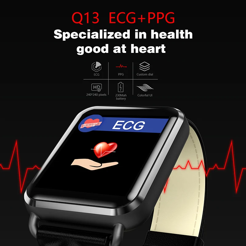 

Health Data Risk Monitor Smart Watch Electrocardiogram Blood Pressure Heart Rate Tracker Sports Run Calorie Remind
