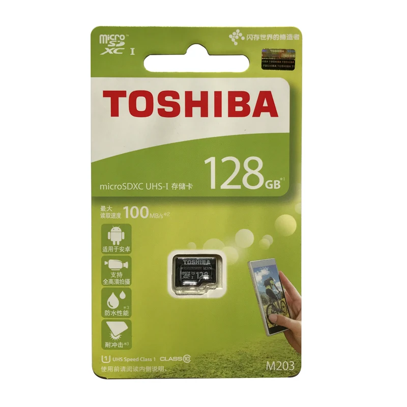 Toshiba карты памяти M203 micro SD карты памяти UHS-I 128 ГБ U1 Class10 FullHD карты флэш-памяти microSDXC microSD