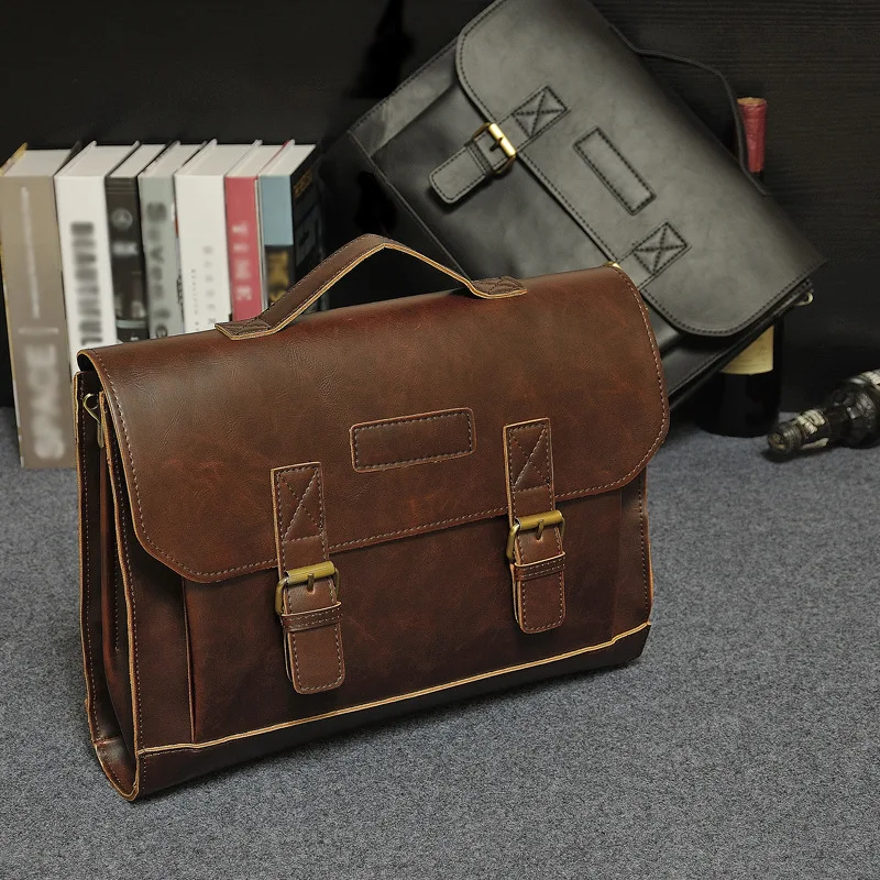 

2019 Brand Crazy Horse Leather Men Bag Crossbody Casual Business Leather Mens Messenger Bag Retro Handbag for Men Bolsas Male
