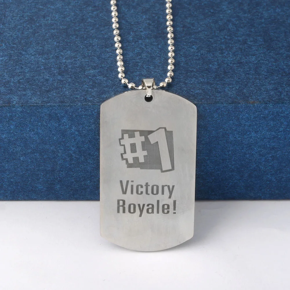 Fortnite Battle Royal Logo Pendants Necklaces Silver Stainless Steel - fortnite battle royal logo pendants necklaces silver stainless steel men women souvenir keyring choker gift