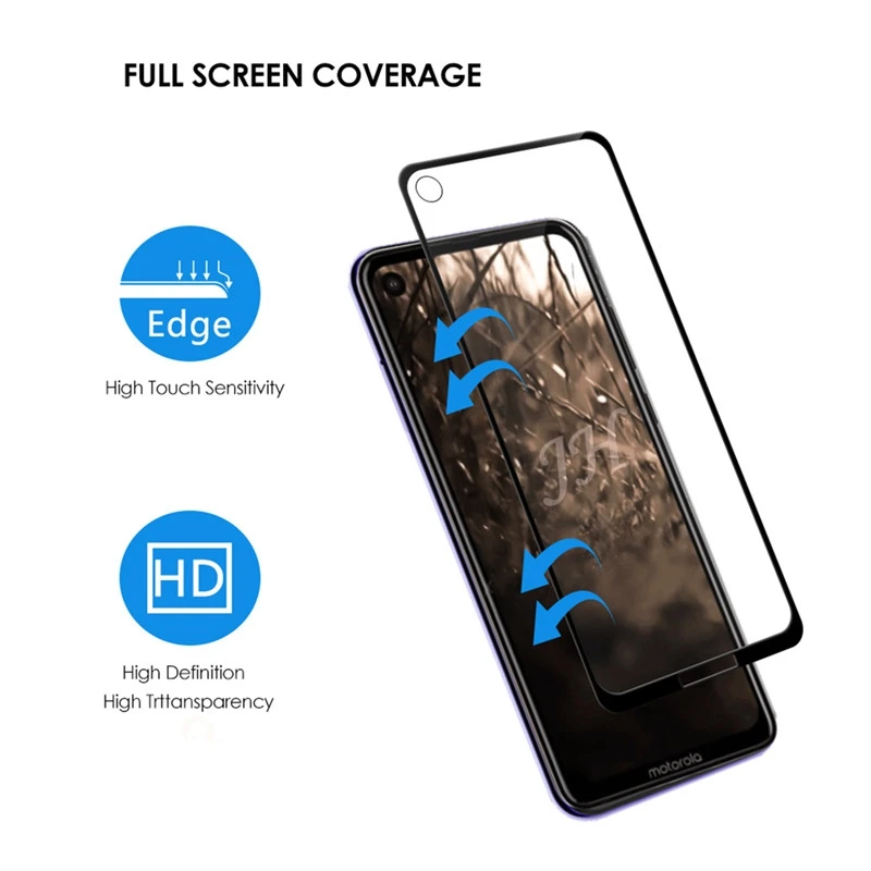 2 упаковки, полное покрытие, закаленное стекло для Motorola Moto One Vision, защита экрана 9 H, Защитное стекло для телефона, для Moto One Vision