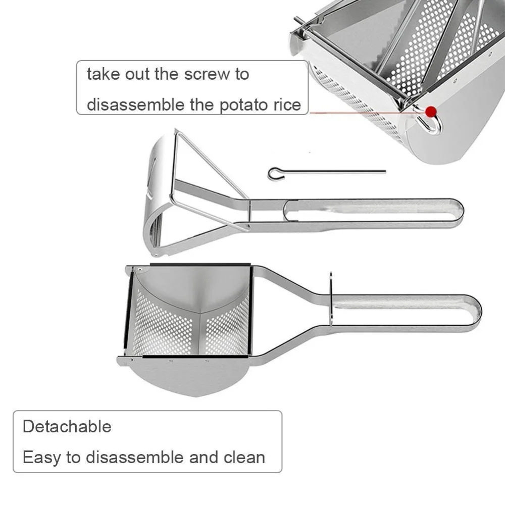 Сверхмощный большой картофельный Рисер из нержавеющей стали, картофельный Рисер-съемный и можно мыть в посудомоечной машине-пресс макс 400 г картофеля один раз