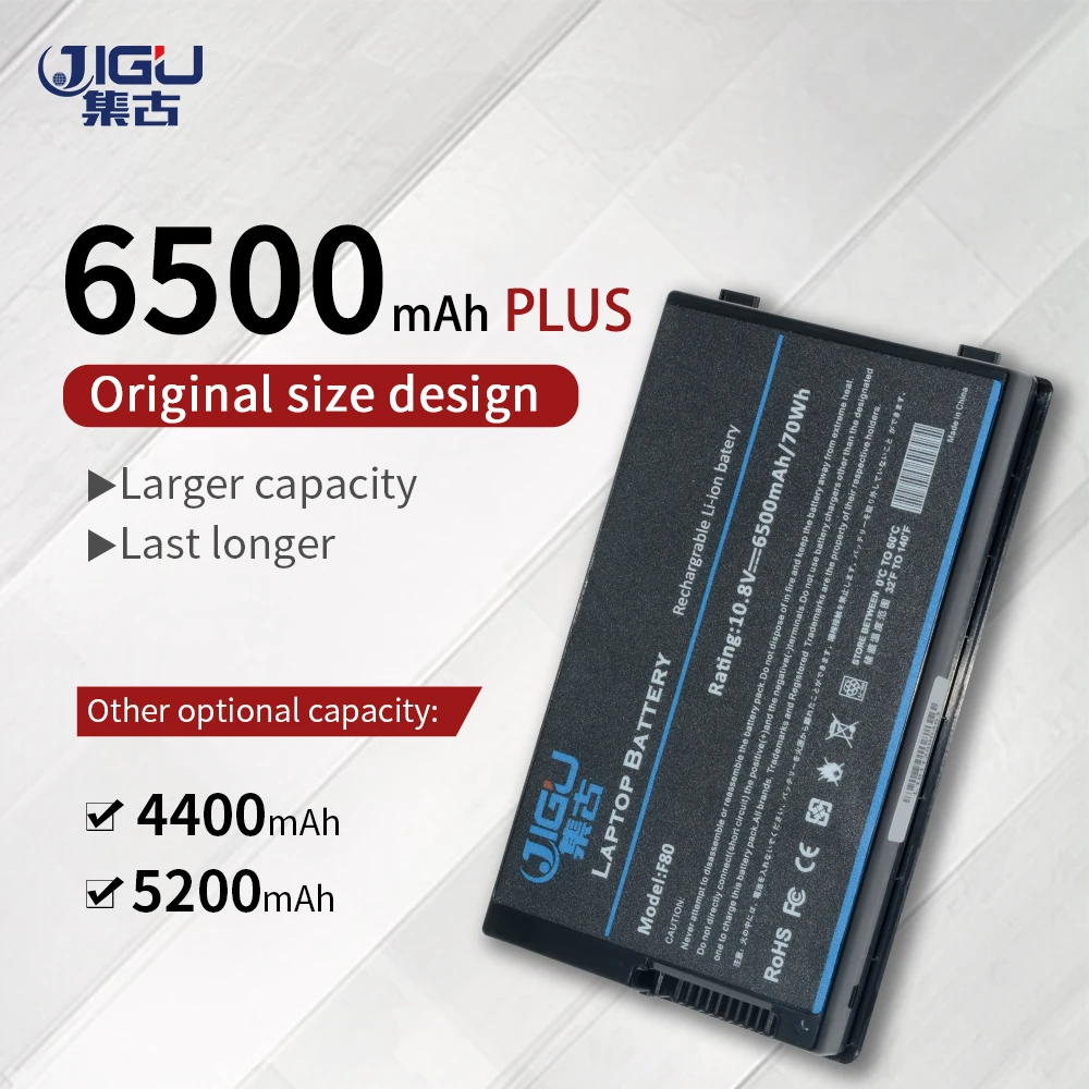 

JIGU High Qualiy Black Laptop Battery For ASUS 70-NF51B1000 70-NRH1B1000PZ 70-NRH1B1100Z 90-NF51B1000 A23-A8 A32-A8 A32-F80