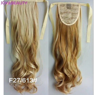 JOY& BEAUTY, высокотемпературное волокно, синтетические волосы, волнистые, конский хвост, 22 дюйма, длинные, 100 г, женские волосы для наращивания, шиньон, волосы пони - Цвет: P8/613