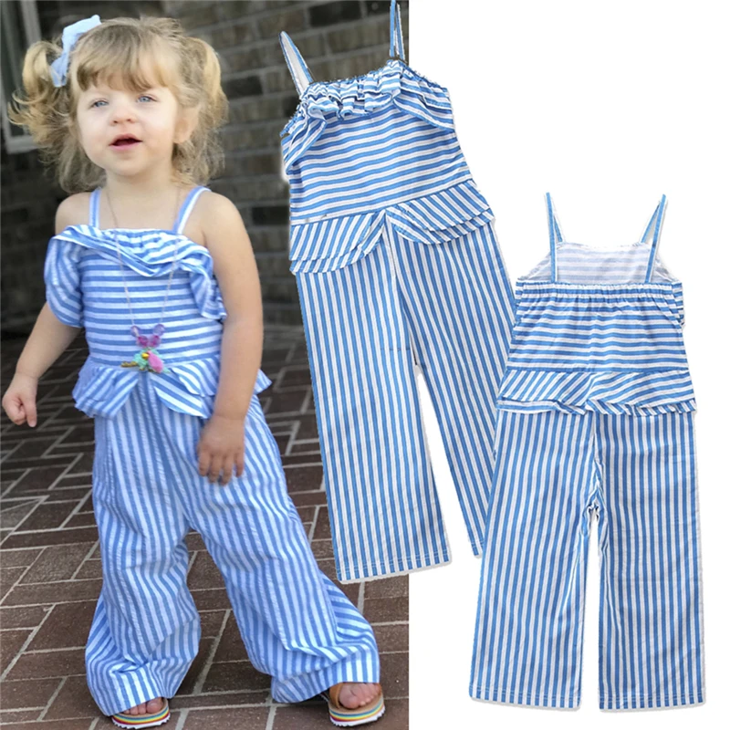 Aliexpress.com : Buy Kids Baby Girl Striped Romper Jumpsuit Flared ...