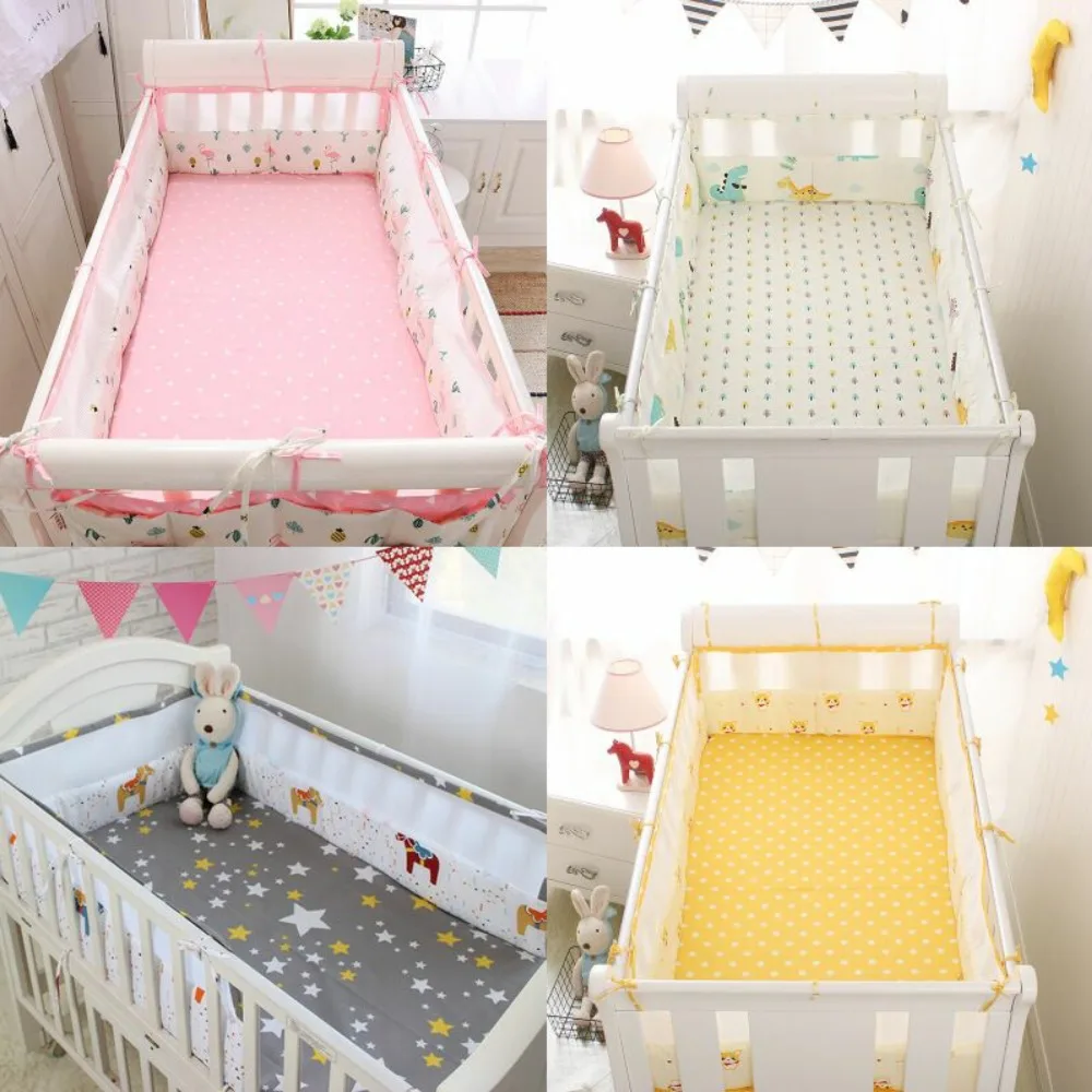 5Pcs Cotton+Mesh Breathable Baby Crib Cot Bumper Collision Protector Newborn Bed Surrounded By Safety Rails Bedding Supplies 5Pcs Cotton+Mesh Breathable Baby Crib Cot Bumper Collision Protector Newborn Bed Surrounded By Safety Rails Bedding Supplies