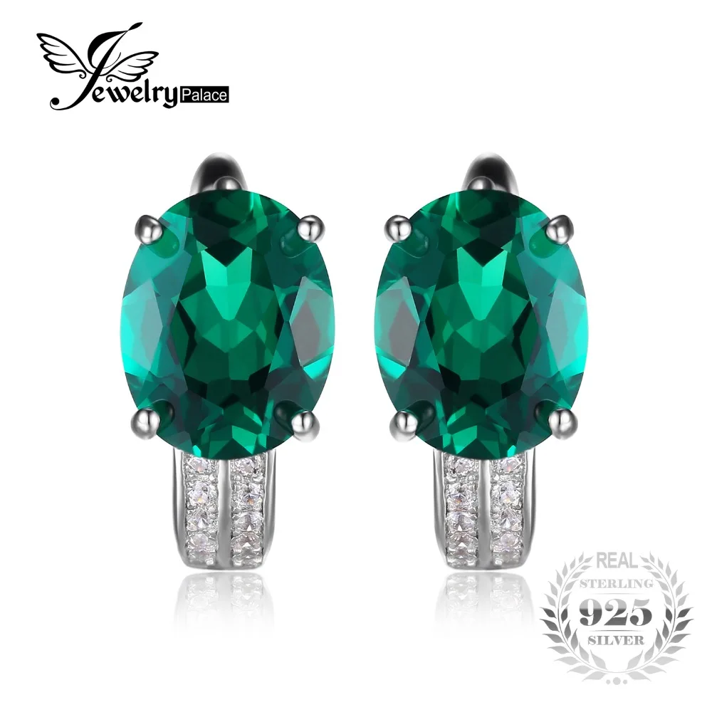 Aliexpress Jewelrypalace Solid 925 Sterling Silver 3 5ct Aliexpress Jewelrypalace Solid 925 Sterling Silver 3 5ct Created Emerald Earrings Genuine Real Pure Vintage Charm Fine Jewelry For Women From