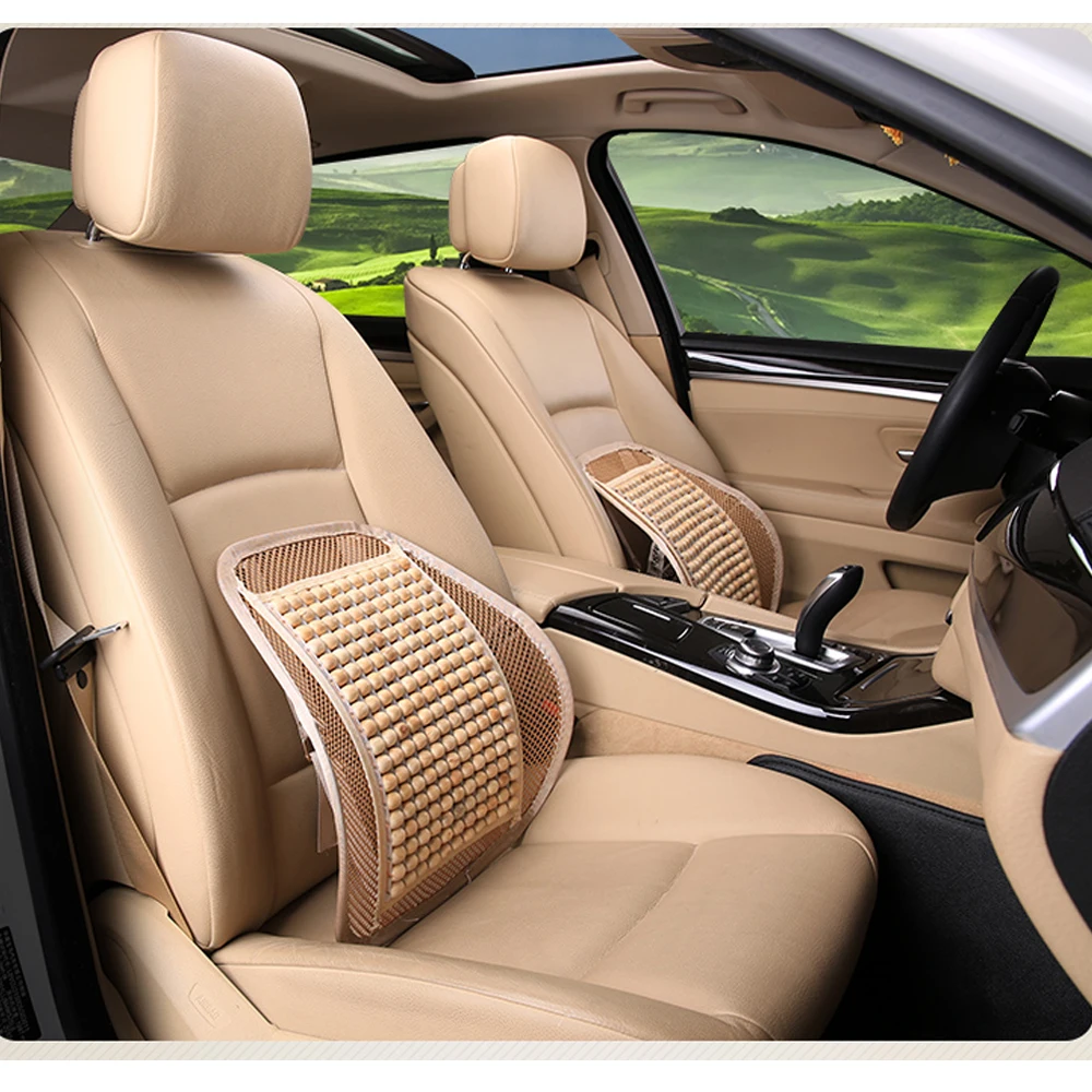Nutural Hout Autostoel rugkussen Auto Rugleuning Ondersteunt Voor Kantoor  Thuis Stoel Auto Interieur Accessoires|lumbar support car seat|seat lumbar  supportlumbar support car - AliExpress