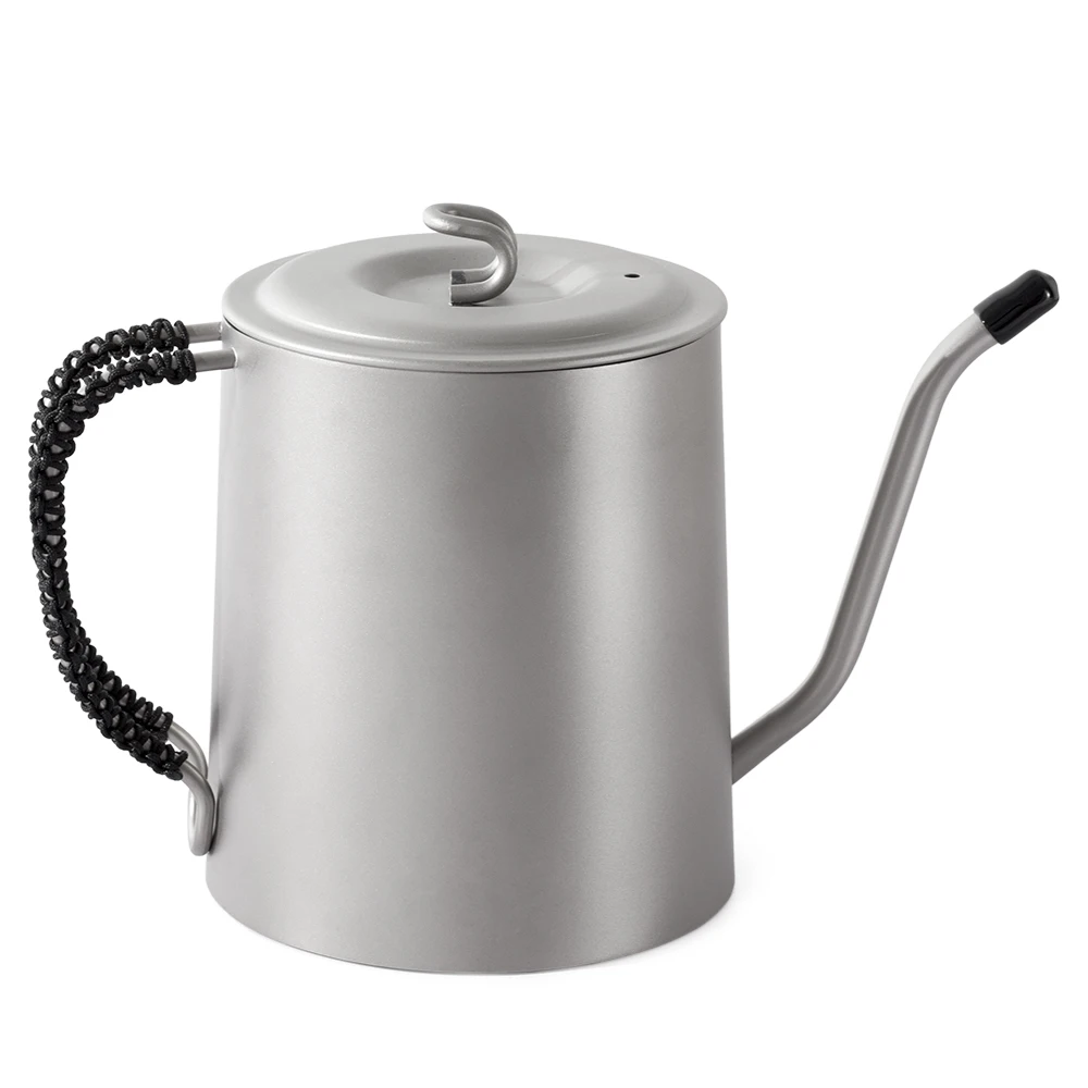 Сверхлегкий титановый чайник 950 мл, чайник с длинным узким носиком, кофейник, походная посуда, 100 мл, кофейная вода, чайная чашка