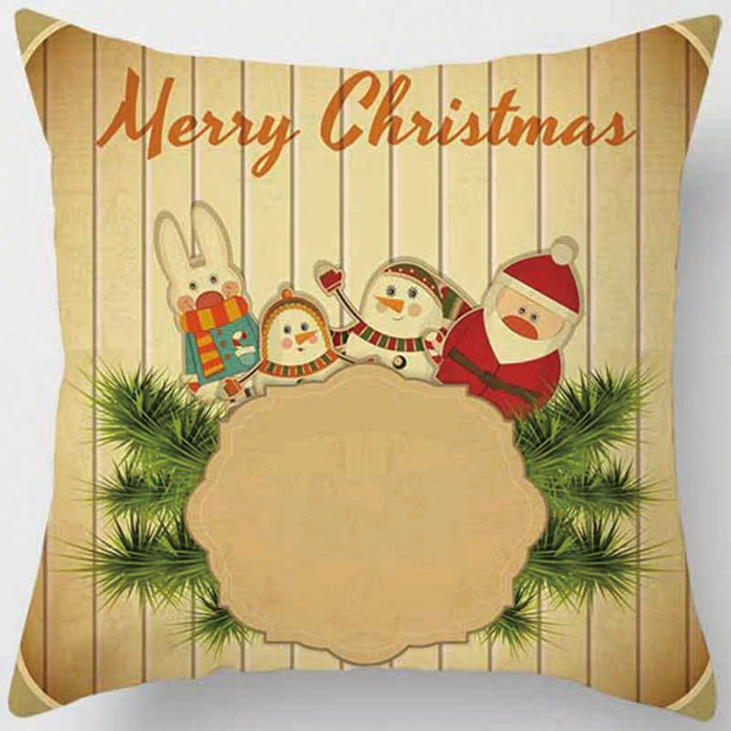 Горячая Распродажа, Веселый Рождественский Чехол на подушку, квадратный Чехол на подушку, новогодний мультяшный Чехол на подушку, размер 45*45 см