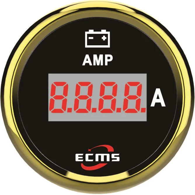 Marine Digital Amperemeter With Current Pick-Up Unit 150A 52mm Gold Black 800-00168 vaneaims fl 2c shunt 300a 150a 100a 75a 50a 30a 10a 75mv dc ammeter shunt resistor for digital voltmeter analog current meter