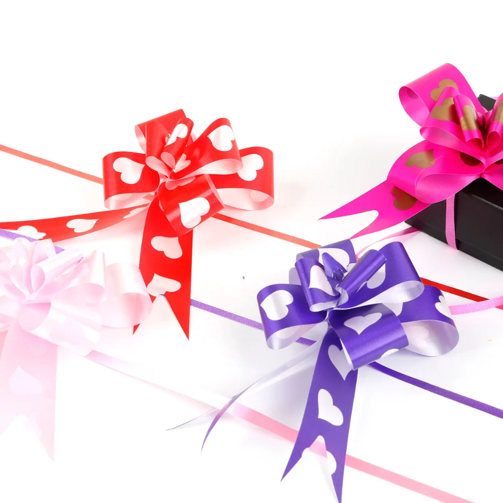 

10pcs/lot 13cm Christmas Organza Pull Bows Ribbon Wedding Centerpieces Decoration DIY Gift Packaging Material