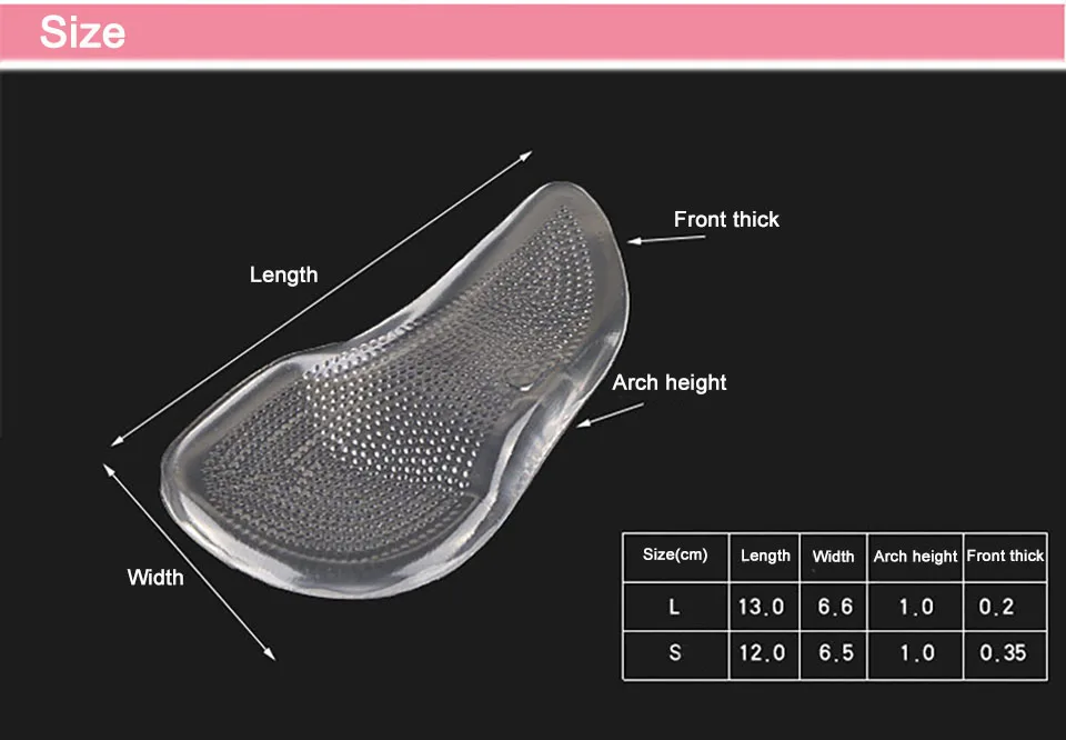 VAIPCOW силиконовый гель ортопедический арочный коврик стелька для поддержки свода стопы Уход за ногами облегчение боли ортопедическая вставка