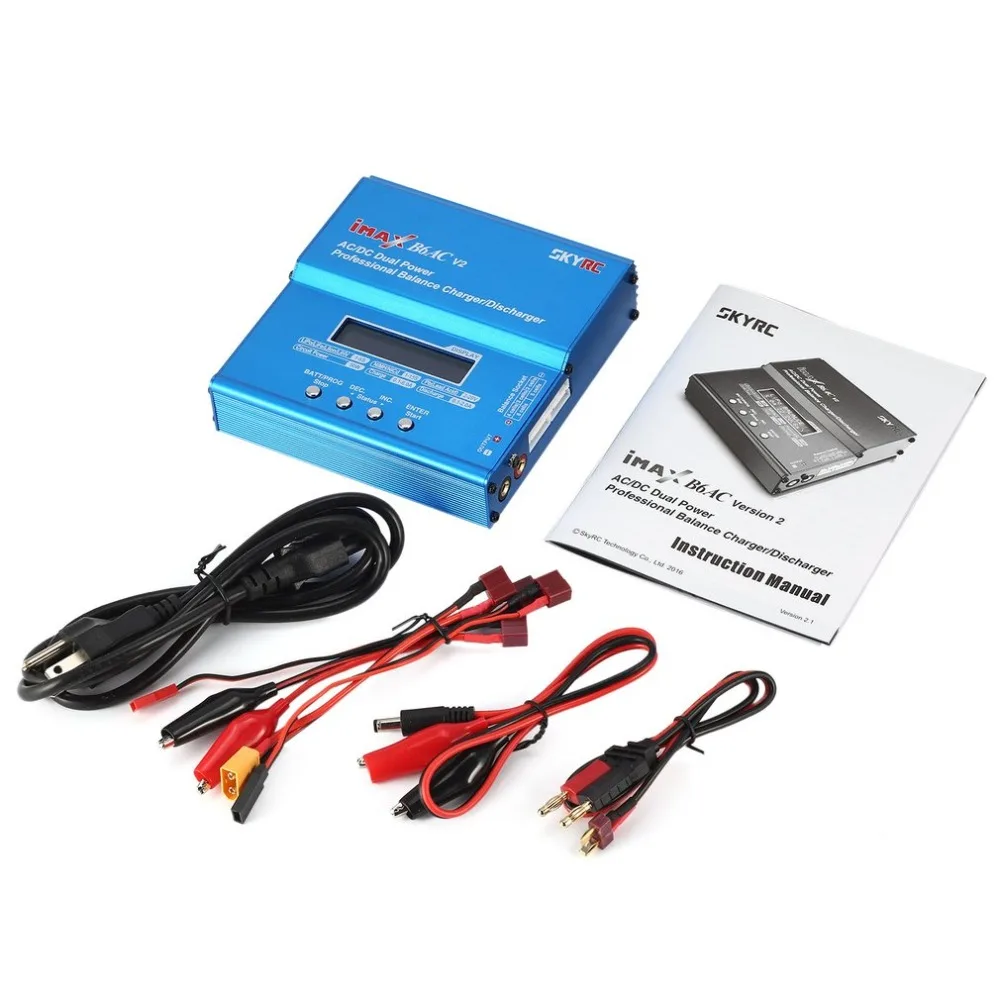 SKYRC iMAX B6AC V2 6A 50 Вт AC/DC Lipo NiMH Pb Баланс Зарядное устройство/Dis зарядное устройство с адаптером ЖК-дисплей для радиоуправляемого автомобиля беспилотный вертолет